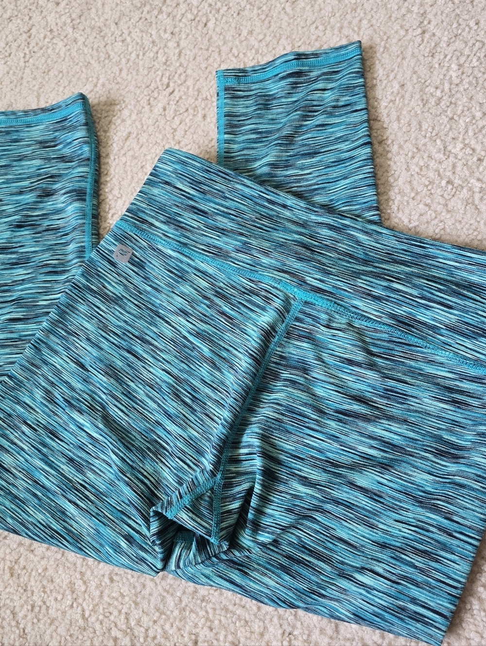 Fabletics Cropped Mermaidcore Aqua Space-Dye Active Leggings Womens Size Small